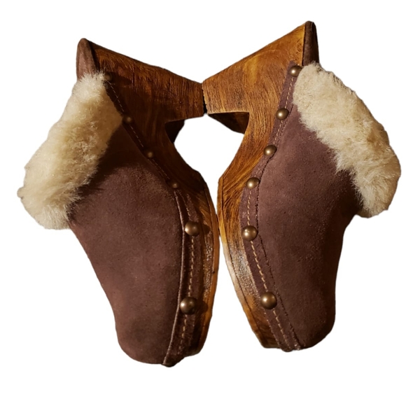 Sbicca Suede Fur Wedges - Picture 3 of 4